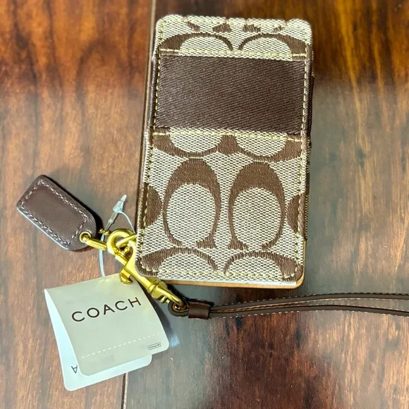 NEW Coach Signature Brown and Tan iPod Case Holder NWT - Picture 5 of 11